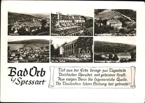 Bad Orb Spessart Teilansicht Kurhaus Kinderheilanstalt Saline Sanatorium Kat. Bad Orb