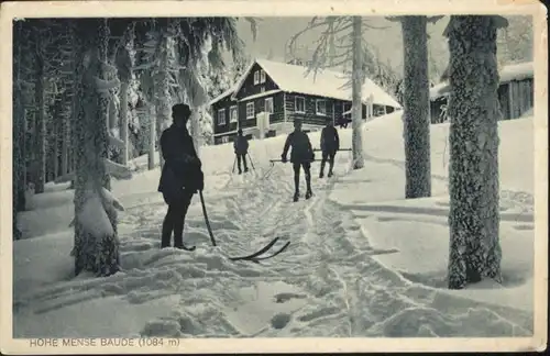 Hohe Mense Baude Skifahrer *