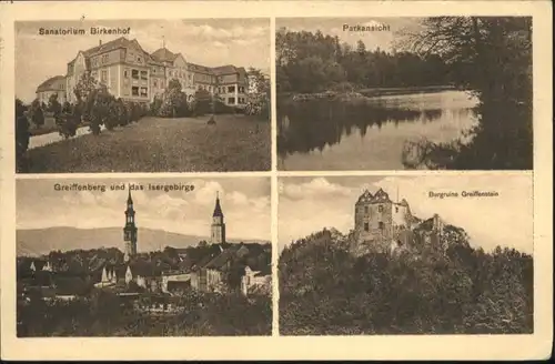 Greiffenstein Isergebirge Sanatorium Birkenhof Burg Ruine x