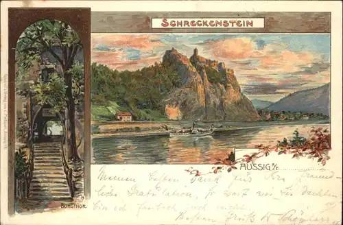 Schreckenstein Schreckenstein Aussig Elbe Burgtor x /  /