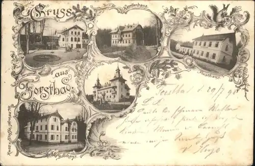 Forstbad Kapellenhaus Marien Villa Forsthaus Badehaus Litho x