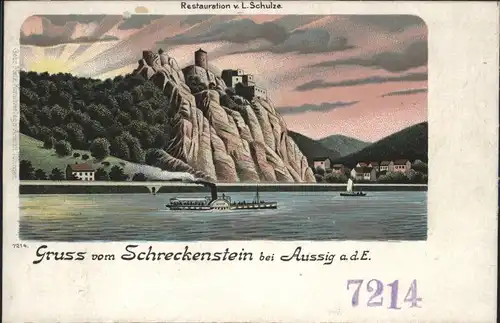 Schreckenstein Schreckenstein bei Aussig Elbe Dampfer * /  /