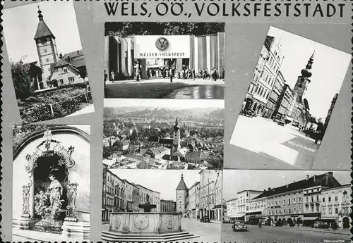 Wels Oberoesterreich Volksfeststadt Brunnen Stadt Kat. Oesterreich