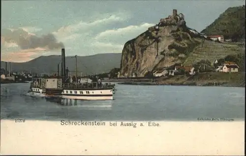 Schreckenstein bei Aussig Schiff *