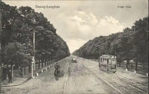 Langfuhr Danzig Grosse Allee Strassenbahn  x