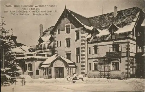 Ober-Krummhuebel Ober-Krummhuebel Riesengebirge Hotel Pension Weidmannsheil * /  /