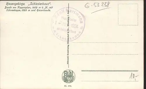 Schlesierhaus Riesenbaude Riesengebirge *