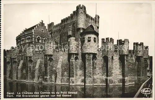 Gand Belgie Le Chateau des Comtes vu du Petit Gewad Kat. 