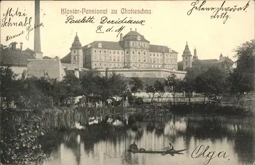 Chotieschau Chotieschau Kloster Pensionat Teich Boot x / Polen /Polen