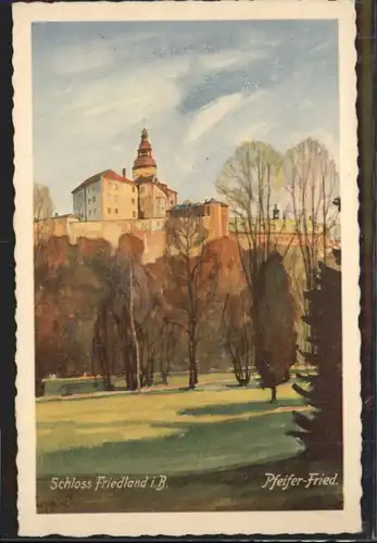 Schloss Friedland Boehmen Kuenstler J. Pfeifer *