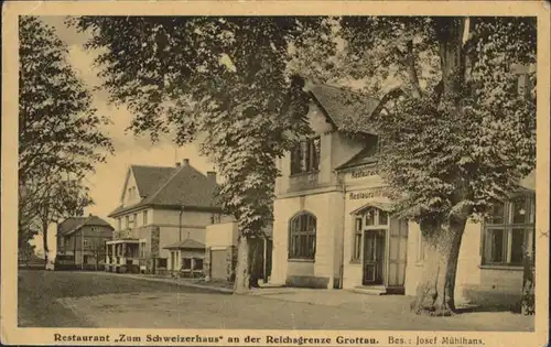 Grottau Restaurant zum Schweizerhaus Reichsgrenze x
