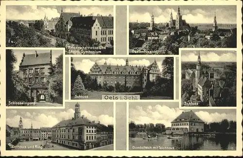 Oels Oels Friedrichstrasse Schloss Gondelteich Teichhaus Rathaus  * / Polen /Polen