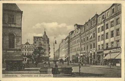Schweidnitz Schweidnitz Obstmarkt Burgstrasse Brunnen x / Polen /Polen