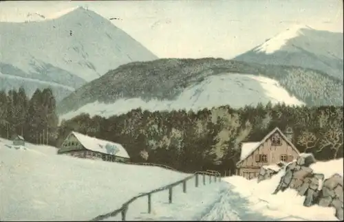 Wolfsbau Schneekoppe Kuenstler Friedrich Iwan