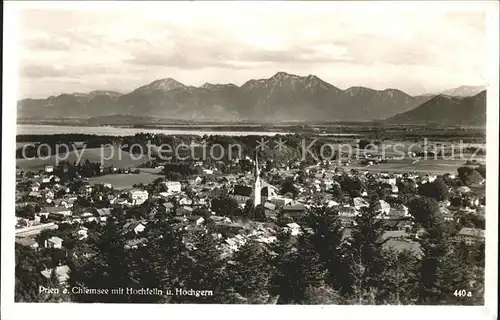 Prien Panorama mit Hochfelln und Hochgern Chiemgauer Alpen Kat. Prien a.Chiemsee