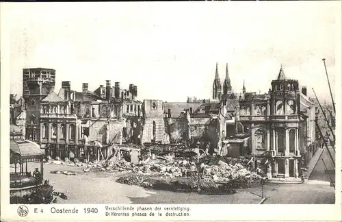 Oostende West-Vlaanderen Differentes phases de la destruction Kat. 