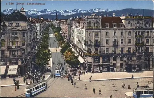 Zuerich Bahnhofstrasse Strassenbahn Grand Hotel National / Zuerich /Bz. Zuerich City