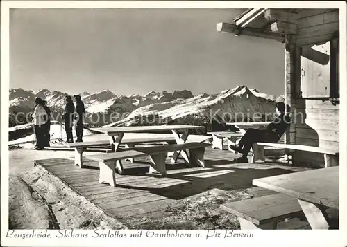 Lenzerheide Valbella Skihaus Scalottas mit Tambohorn und Piz Beverin Kat. Lenzerheide