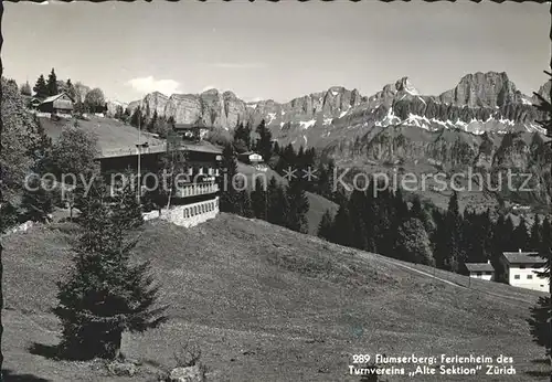 Flums Flumserberg Ferienheim Turnverein Alte Sektion Zuerich Alpenpanorama Kat. Flums