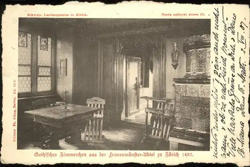 Zuerich Gothisches Zimmerchen aus Frauenmuenster Abtei / Zuerich /Bz. Zuerich City