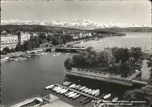 Zuerich Fliegeraufnahme Bauschaenzli / Zuerich /Bz. Zuerich City