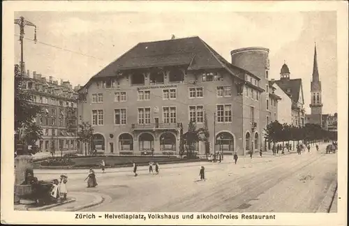 Zuerich Helvetiaplatz Volkshaus Alkoholfreies Restaurant Brunnen / Zuerich /Bz. Zuerich City