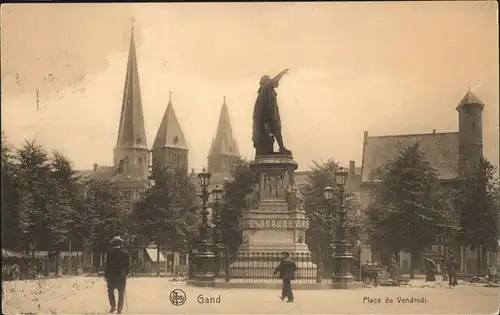 Gand Belgie Place du Vendredi Denkmal Kat. 