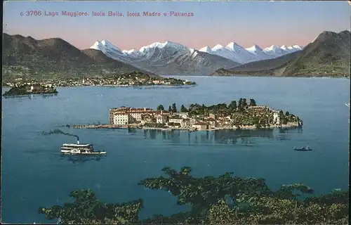 Isola Bella Lago Maggiore Isola Madre e Pallanza Dampfer Alpenblick Kat. Italien