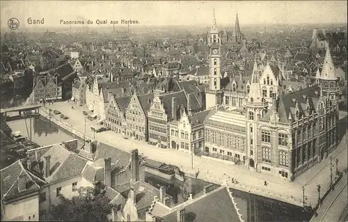 Gand Belgie Panorama du Quai aux Herbes Kat. 