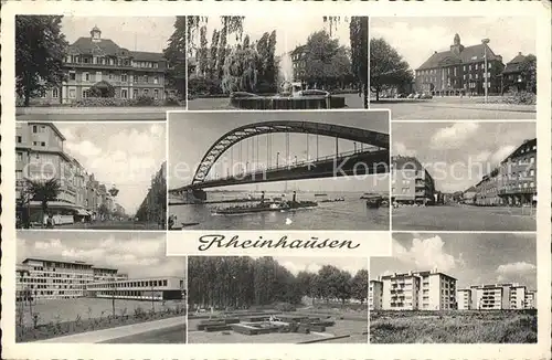 Rheinhausen Brunnen Tausendfensterhaus Rheinbruecke Kat. Oberhausen Rheinhausen