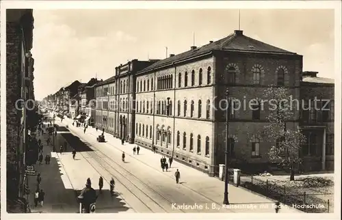 Karlsruhe Kaiserstrasse mit Techn.Hochschule Kat. Karlsruhe