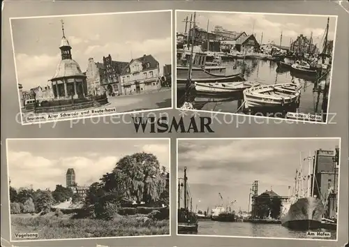 Wismar Mecklenburg Vorpommern Brunnen Alter Schwede Reuterhaus Hafen Fischerboot Dampfer Vogelsang / Wismar /Wismar Stadtkreis