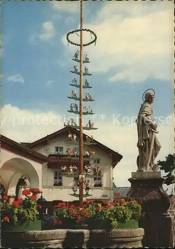 Prien Oberbayerischer Maibaum Skulptur Statue Kat. Prien a.Chiemsee