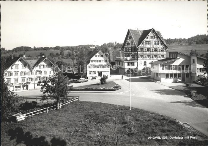 Andwil Gallen Dorfplatz mit Post Kat. Andwil Nr. st11147 oldthing