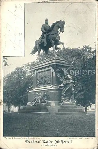 Karlsruhe Denkmal Kaiser Wilhelm I.  Kat. Karlsruhe