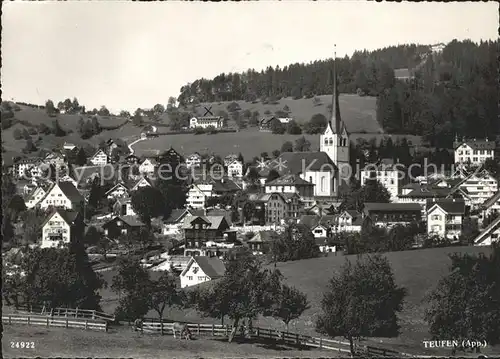 Teufen Mittelland Ortsansicht mit Kirche Ferienheim Erholungsheim Fernblick Kat. Teufen