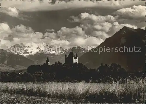 Thun Schloss Kirche Bluemlisalp Niesen Kat. Thun