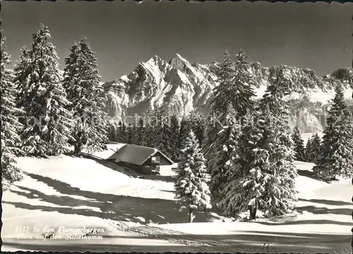 Flums Blick auf Sichelkamm Winterpanorama Berghaus Flumserberg Kat. Flums