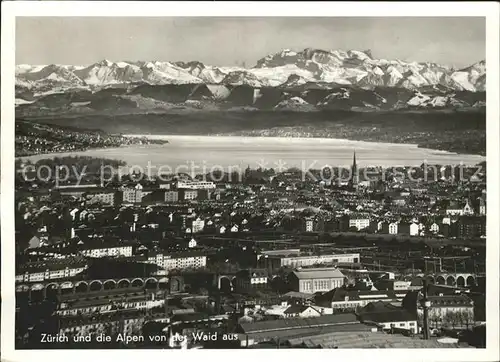 Zuerich Blick von der Waid auf Z?richsee / Zuerich /Bz. Zuerich City