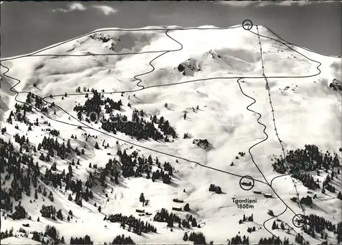 Lenzerheide Chur Skigebiet Panoramakarte Kat. Lenzerheide