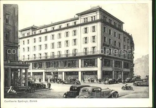 Zuerich Confiserie Spr?ngli K?nstlerkarte Autos / Zuerich /Bz. Zuerich City