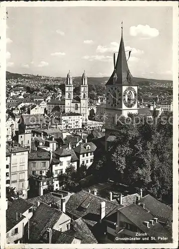 Zuerich Grossmuenster und St Peter / Zuerich /Bz. Zuerich City