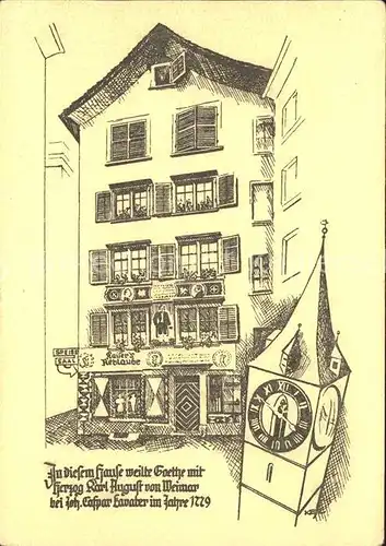 Zuerich Kaisers Reblaube und Goethestuebli Zeichnung / Zuerich /Bz. Zuerich City