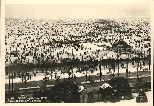 Zuerichsee Seegfroerni 1929 Blick von der Tonhalle / Zuerich /Bz. Zuerich City