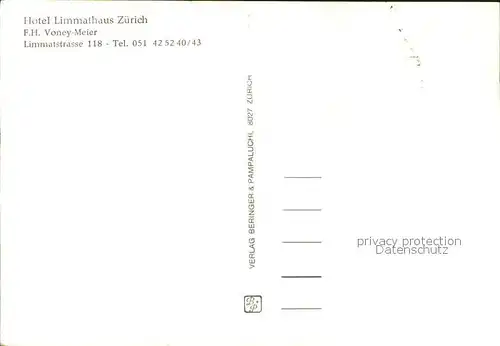 Zuerich Hotel Limmathaus / Zuerich /Bz. Zuerich City