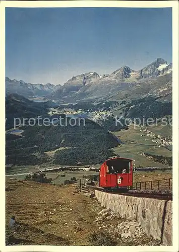 Muottas Muraigl Bergbahn mit Oberengadin Kat. Muottas Muraigl
