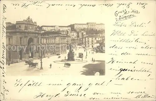 Zuerich Bahnhofplatz mit Alfred Escher Denkmal / Zuerich /Bz. Zuerich City