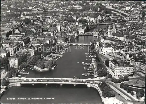 Zuerich Quaibruecke Fliegeraufnahme / Zuerich /Bz. Zuerich City