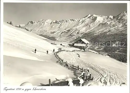 Lenzerheide Chur Tgantieni gege Schwarzhorn Skiwandern Kat. Lenzerheide