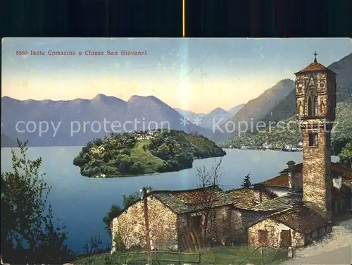 Isola Comacina Lago di Como e Chiesa San Giovanni Kat. Italien